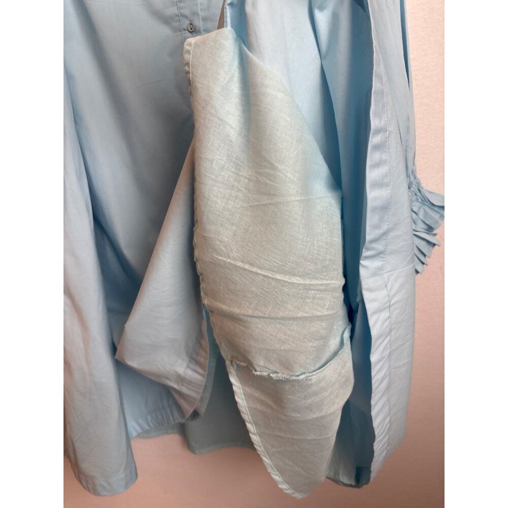 Shop the Mint MJD147 Light Blue XL Ruffle Poet Sleeve Mini Dress - Picture 6 of 7